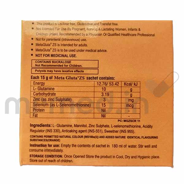 Buy Metagluta Zs 15gm Sachet Online Uses, Price, Dosage, Instructions